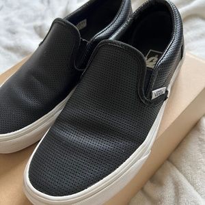 Vans black slip one leather
